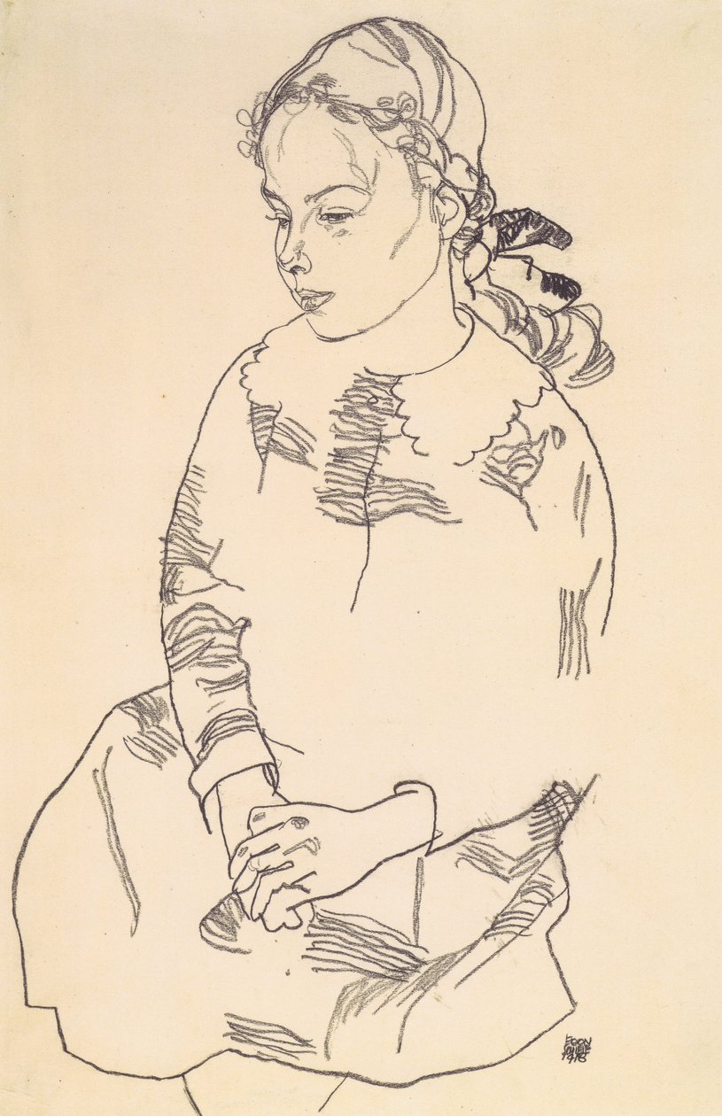Retrato Eva Steiner de Egon Schiele