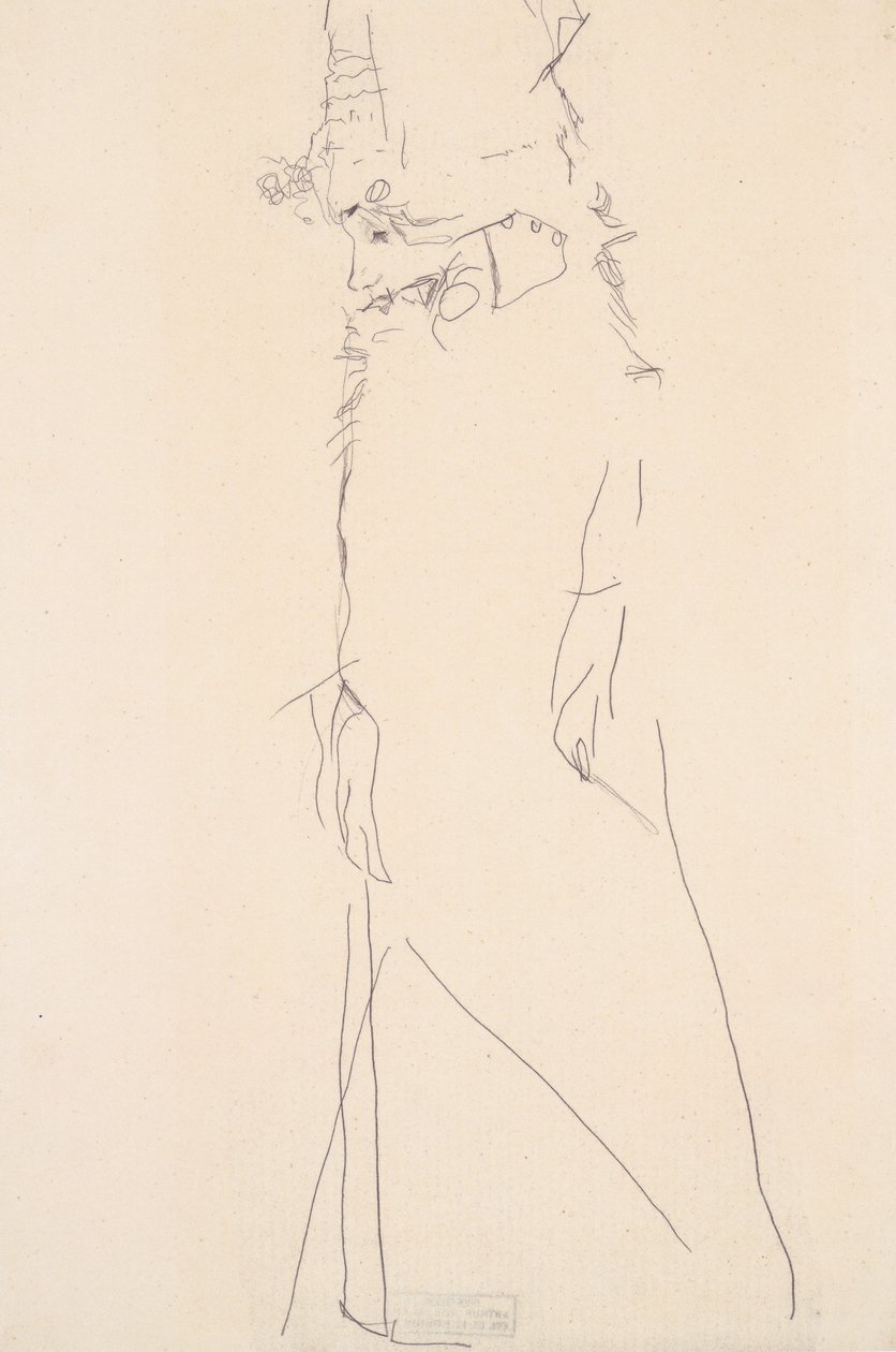 Retrato Gerti Schiele com os olhos fechados de Egon Schiele