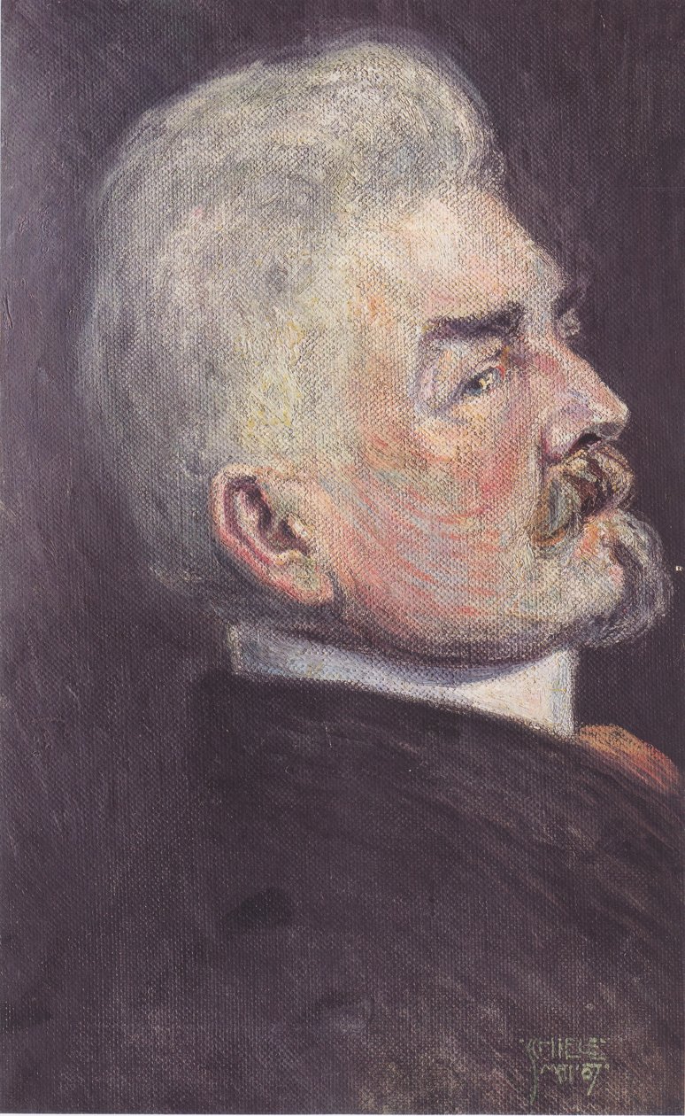 Retrato de Leopold Czihaczek no perfil de Egon Schiele