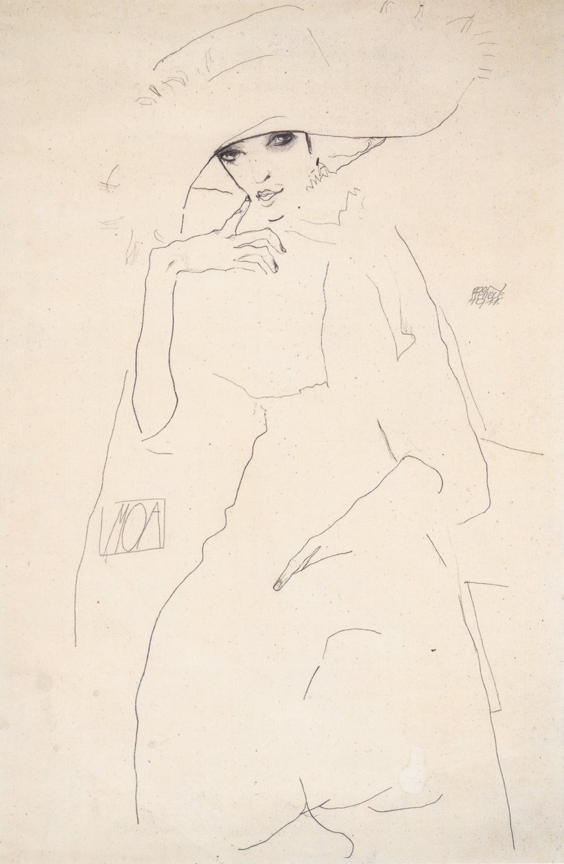 Retrato, de, a, dançarino, moa de Egon Schiele