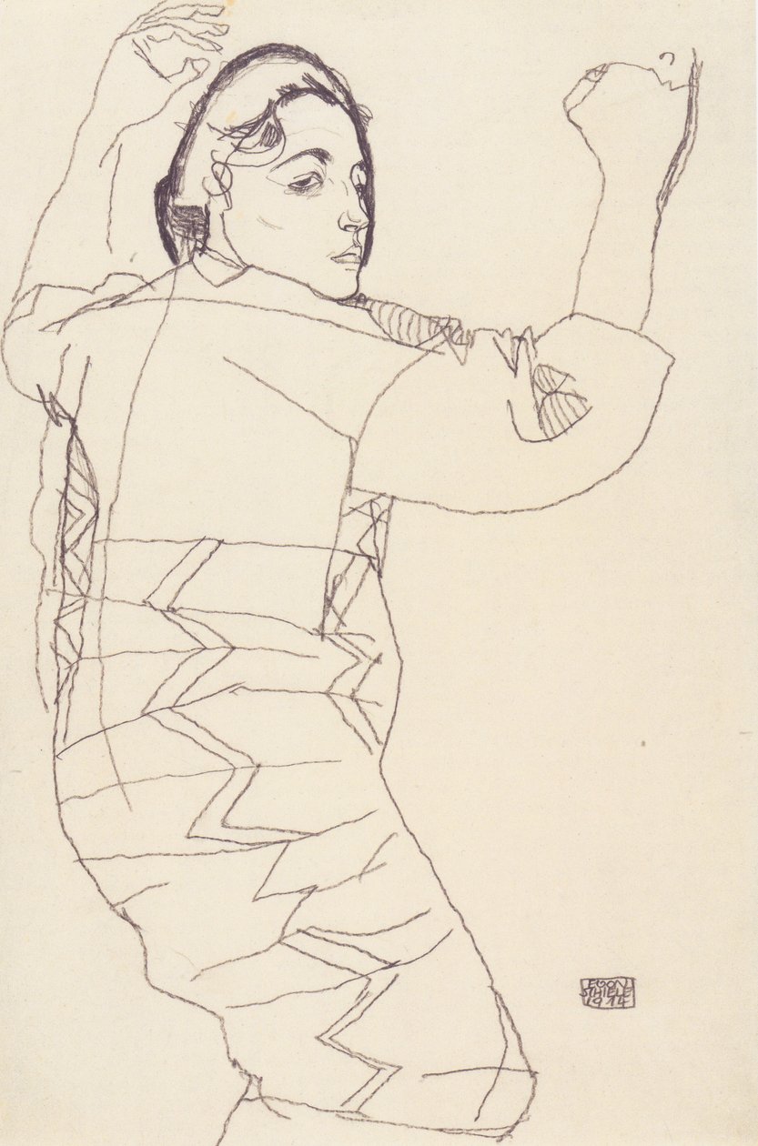 Estudo de retrato por Friederike Maria Beer de Egon Schiele