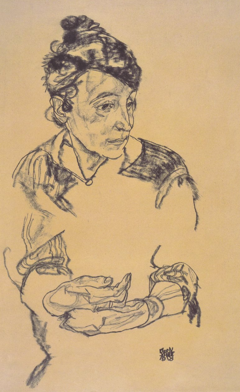 A mãe do artista de Egon Schiele