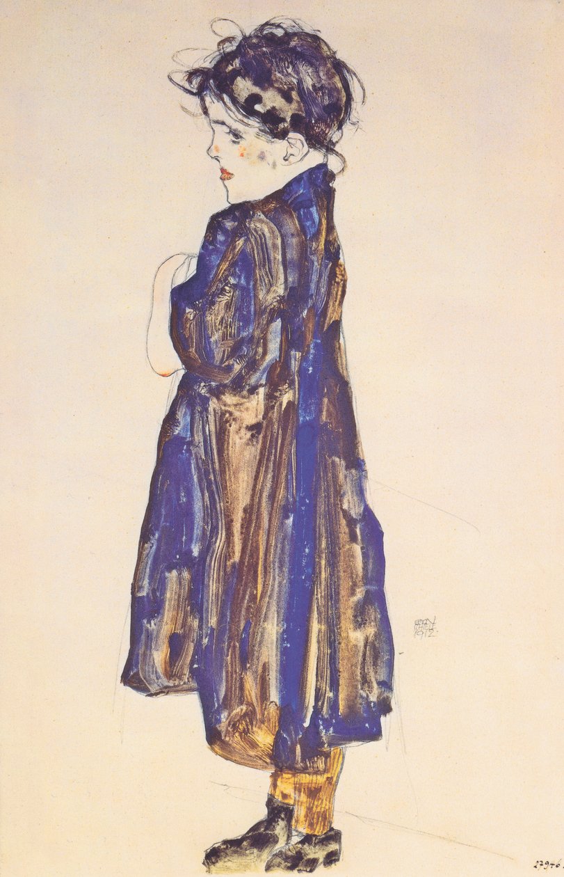 Camponesa semi-crescida de Egon Schiele