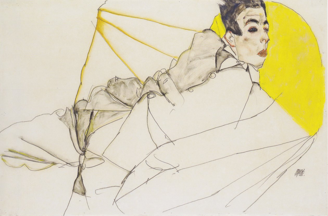 Menino deitado (Erich Lederer) de Egon Schiele