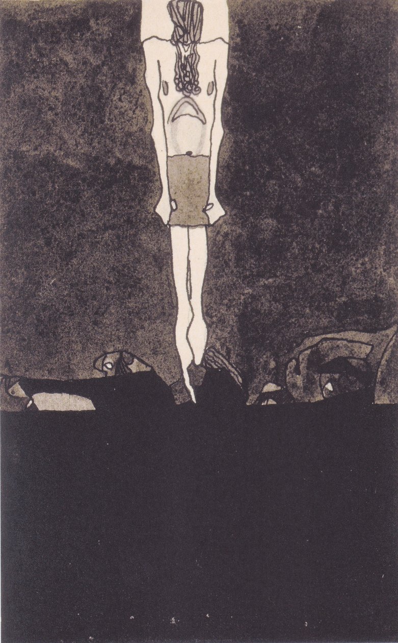 Homem, com, tanga de Egon Schiele