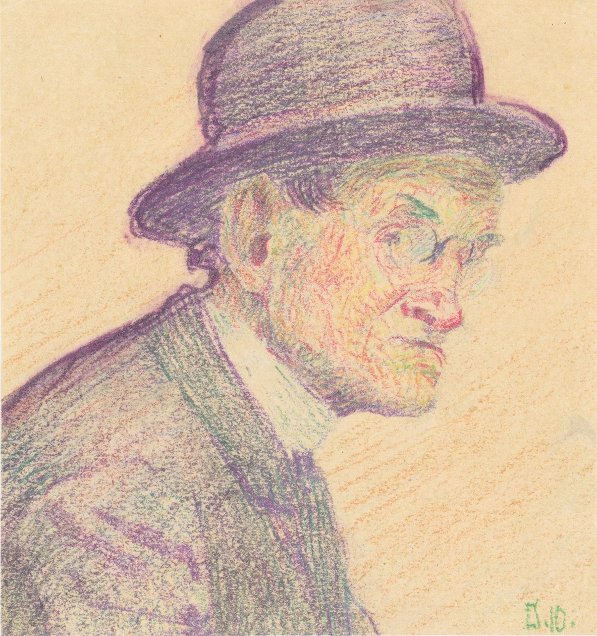 Homem, com, melão, e, pince-nez de Egon Schiele