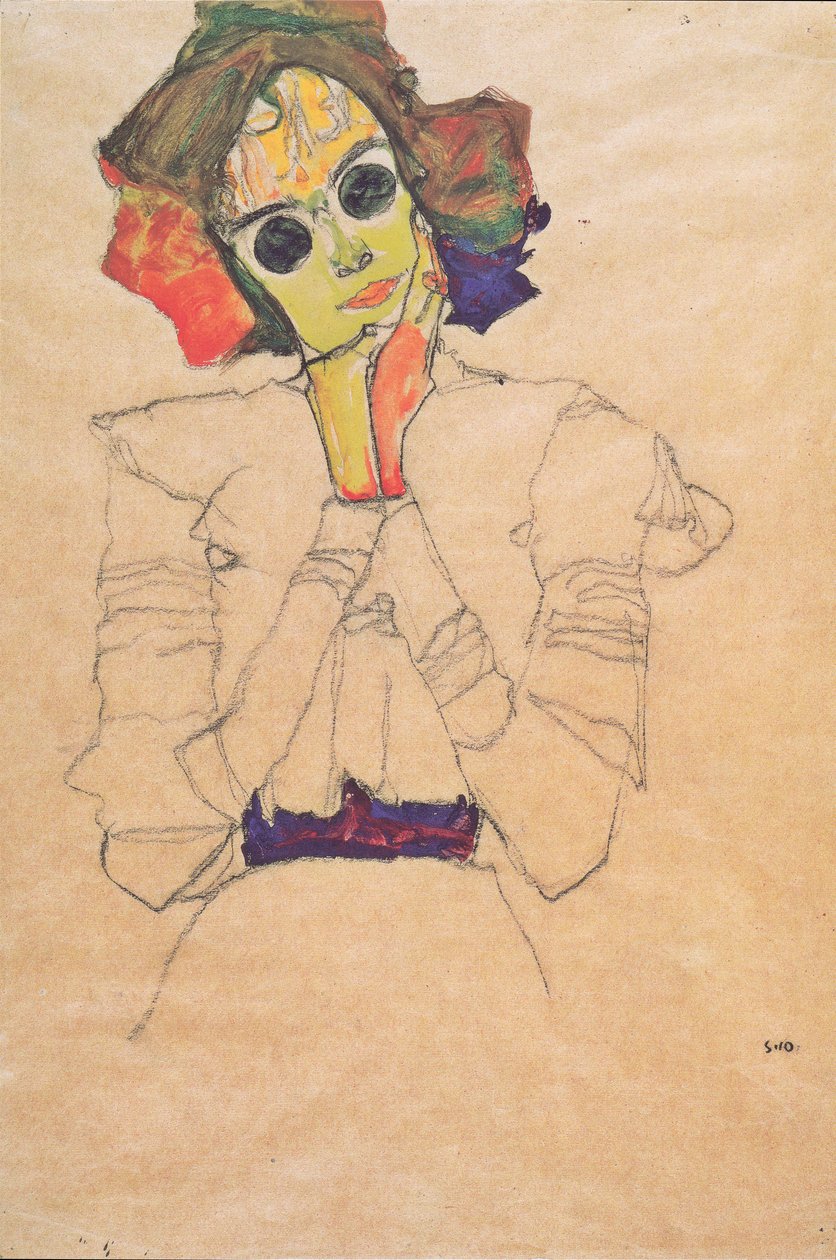 Menina com óculos de sol de Egon Schiele