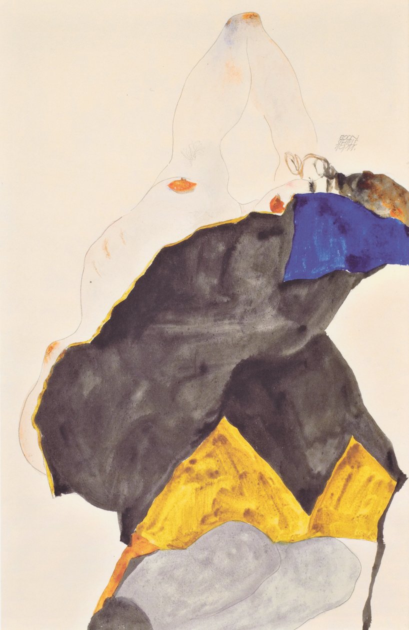 Menina, com, levantado, cotovelos de Egon Schiele