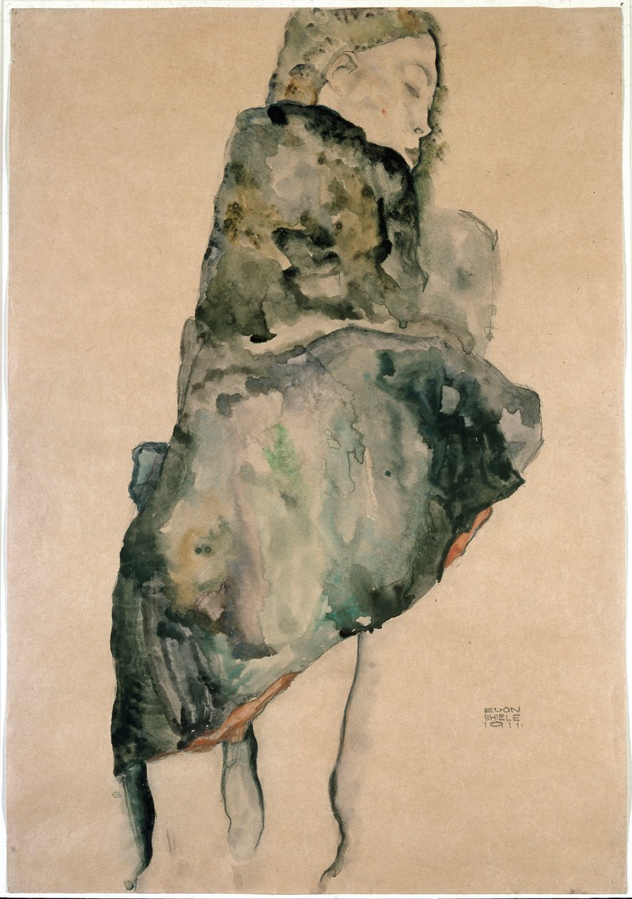 Retrato de uma mulher no carrinho. Desenho de Egon Schiele (1890-1918). Nova Iorque, Museu de Arte Moderna de Egon Schiele