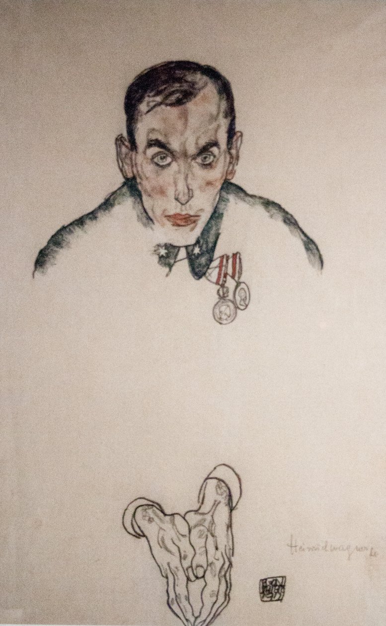 Retrato-scetch do segundo-tenente Heinrich Wagner de Egon Schiele