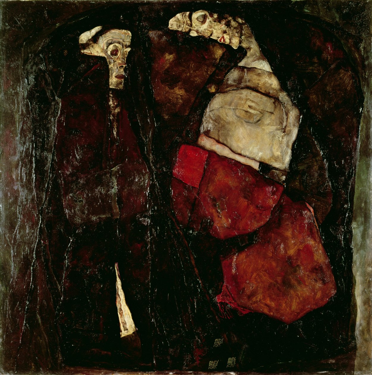 Mulher grávida e morte, 1911 de Egon Schiele