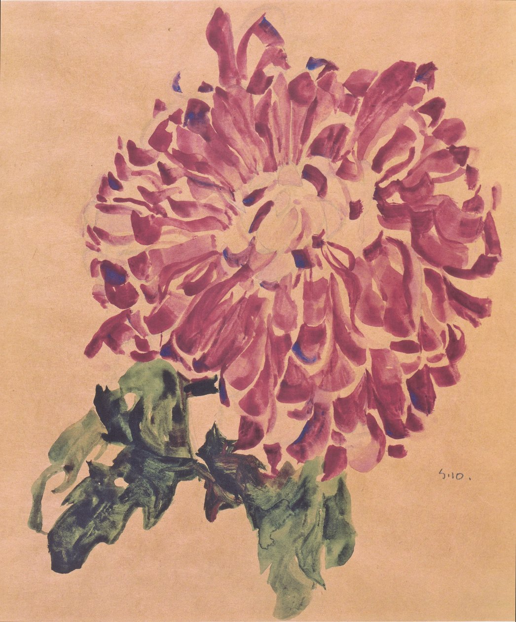 Crisântemo vermelho de Egon Schiele
