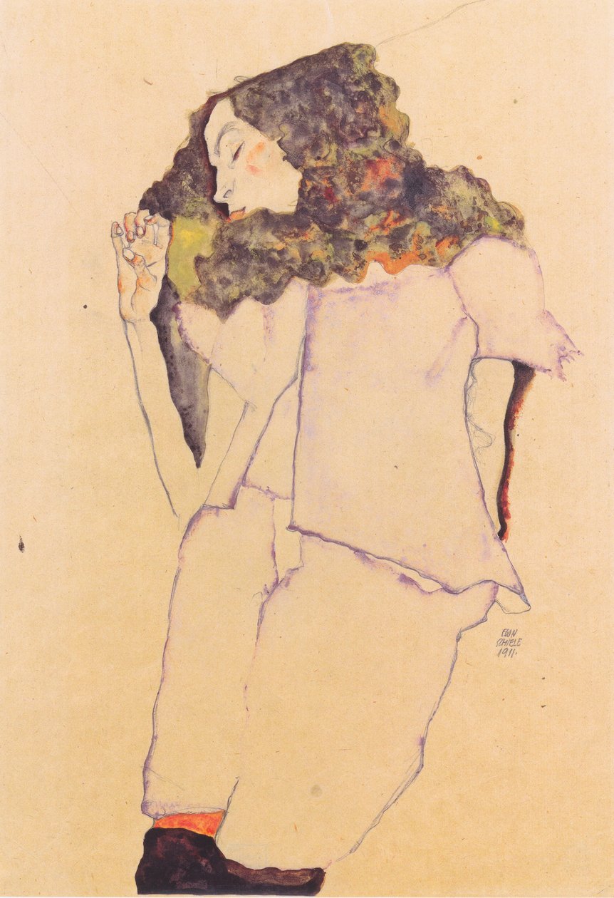 Menina dormindo de Egon Schiele