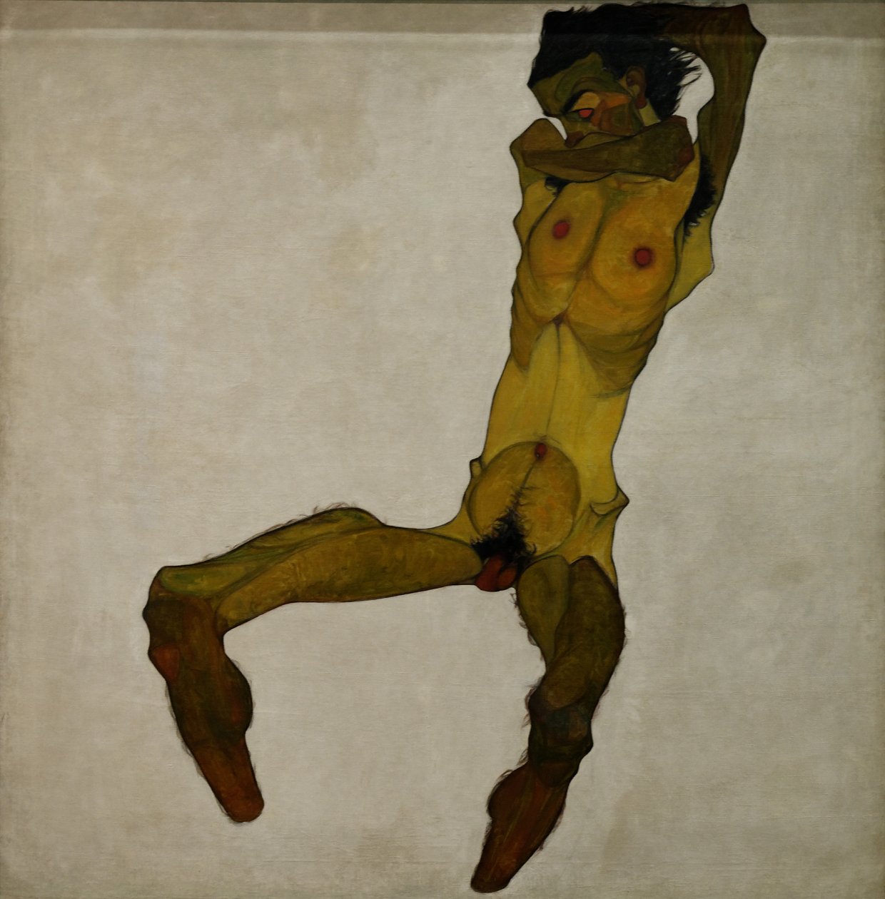 Nua masculina sentada (auto-retrato) de Egon Schiele