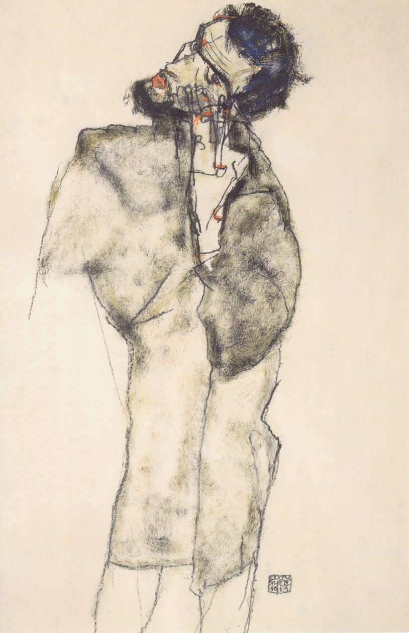 Auto-retrato como um asceta de Egon Schiele