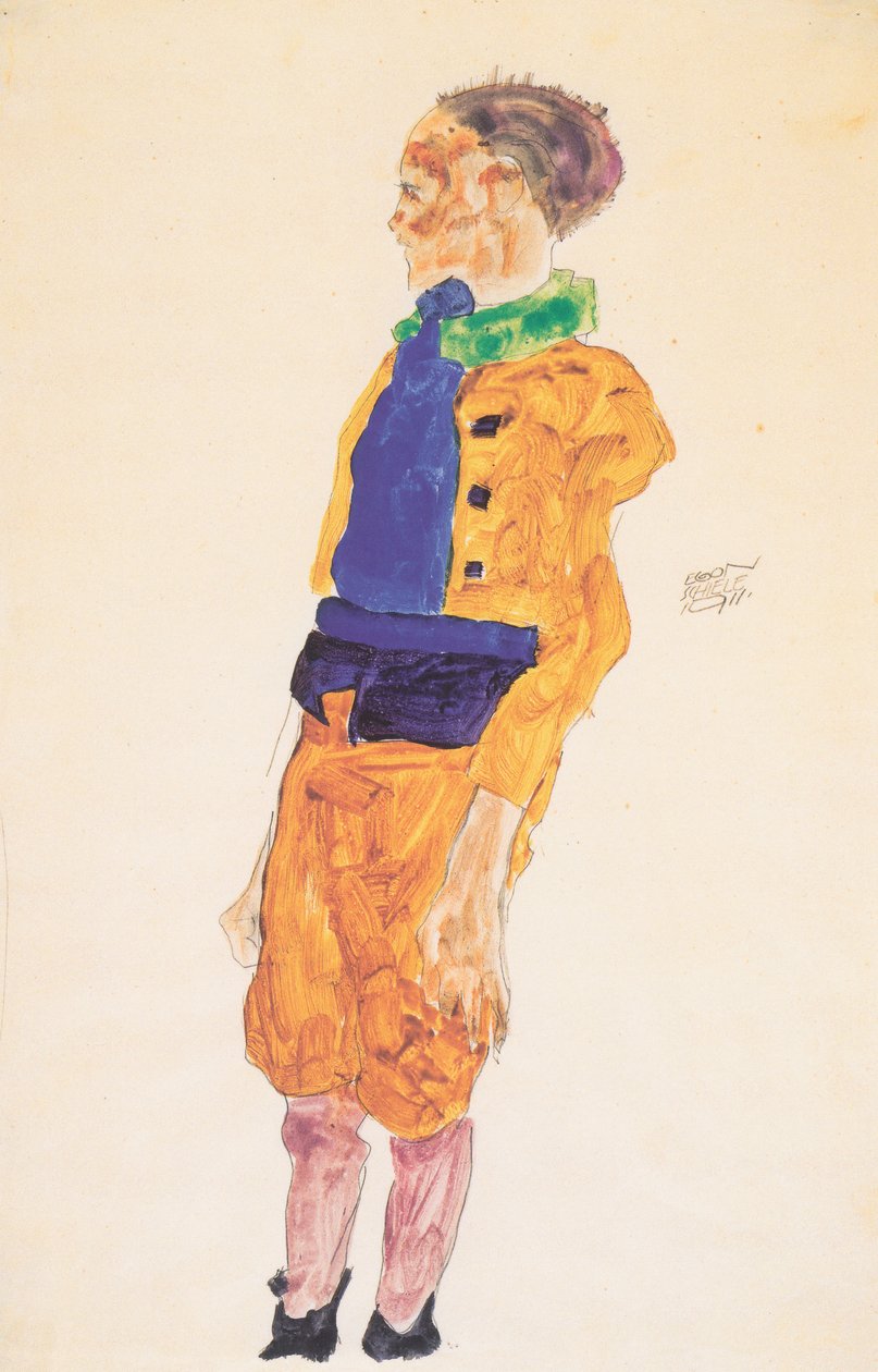 Menino em pé de Egon Schiele