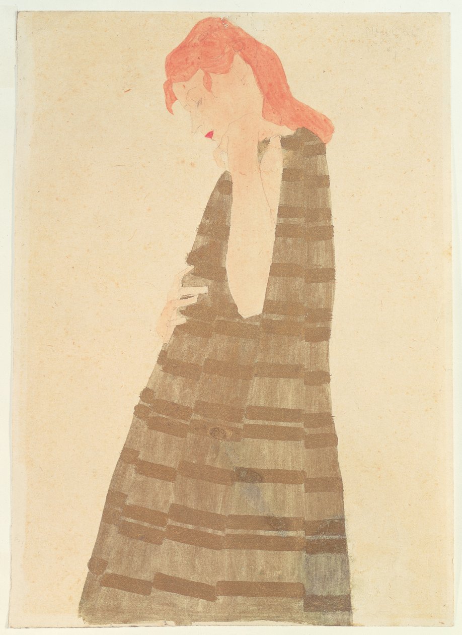 Mulher, dourado, capa, 1908 de Egon Schiele