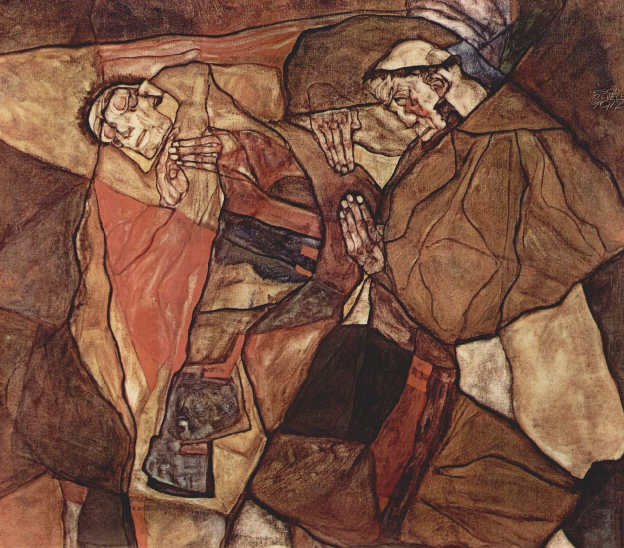 Agonia (A luta da morte) de Egon Schiele