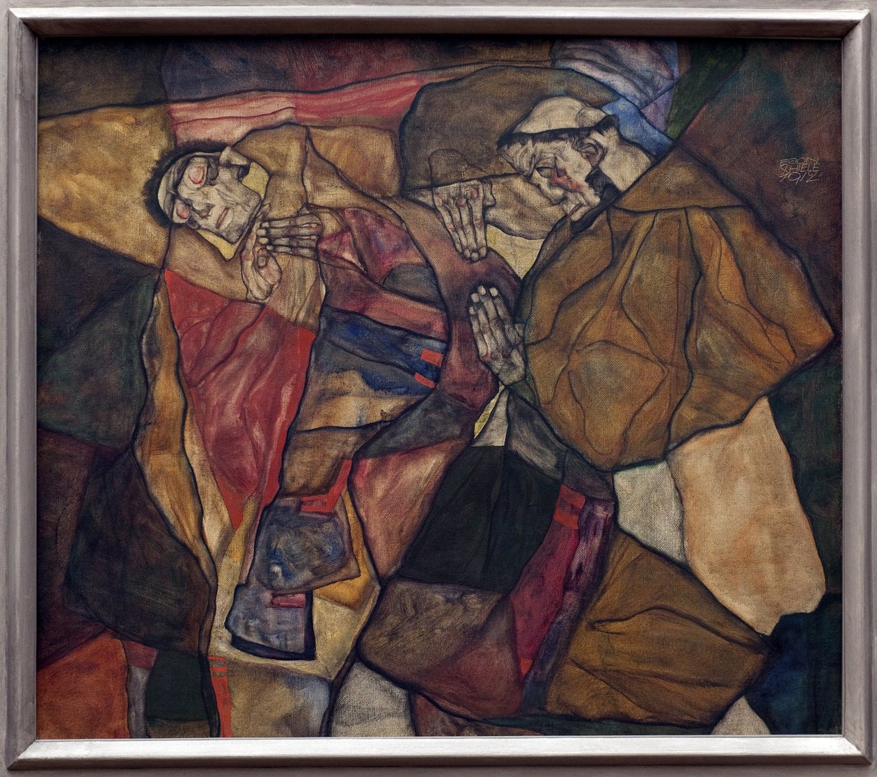 Agonia. Pintura de Egon Schiele (1890-1918), Oil On Canvas 1912. Arte austríaca, século XX. Neue Pinakothek, Munique (Alemanha). de Egon Schiele