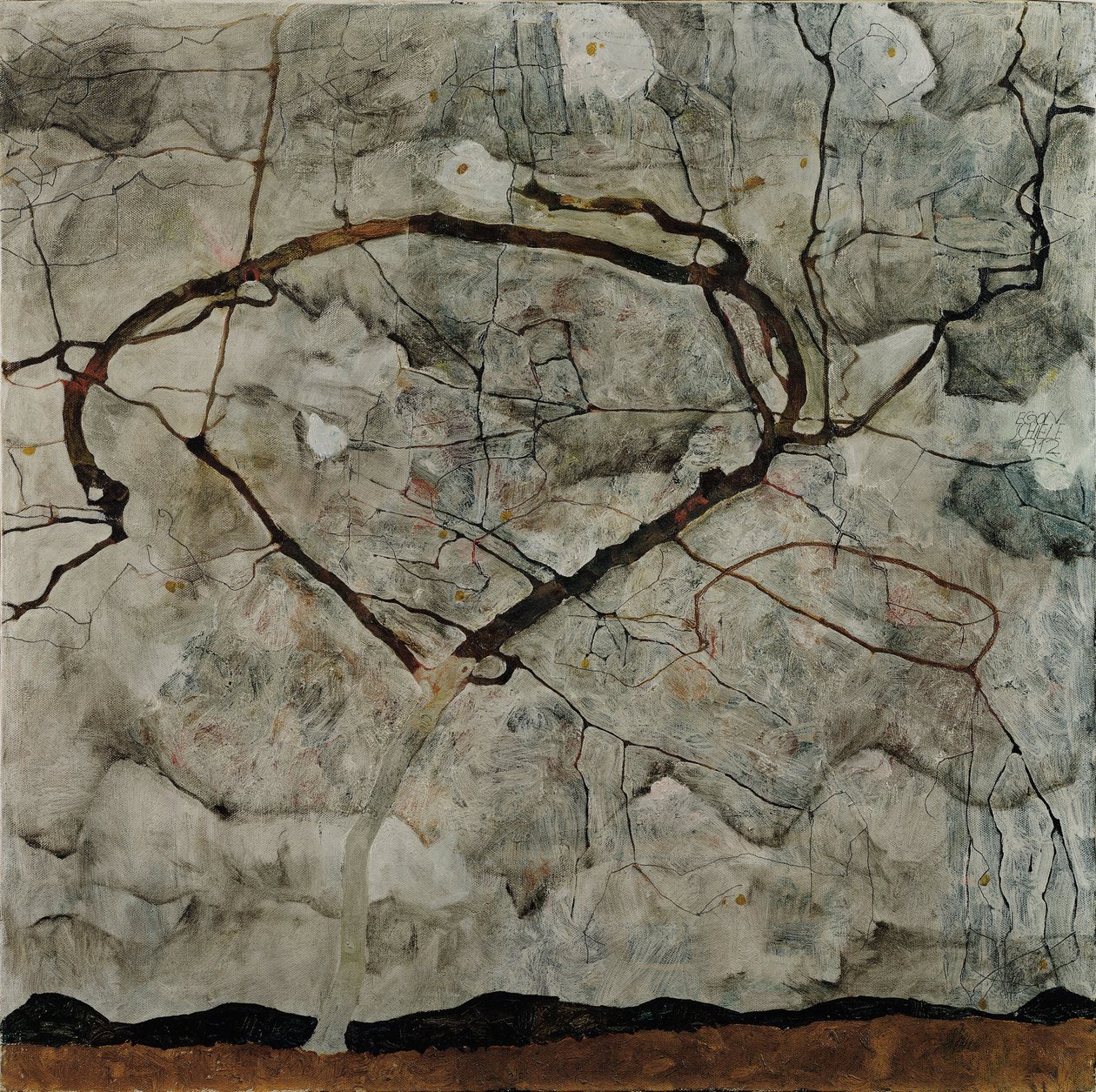 Árvore do outono no ar turbulento, 1912 de Egon Schiele