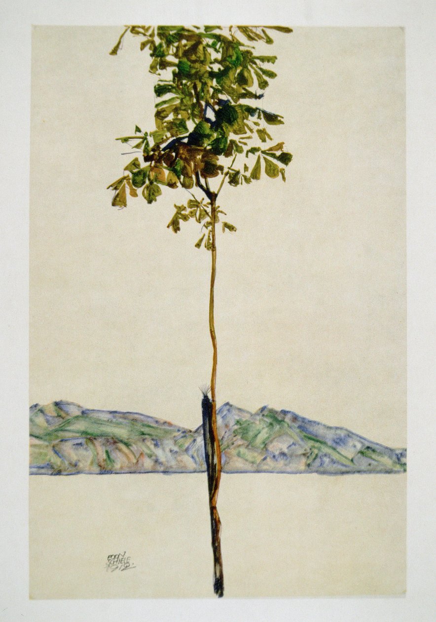 Baeumchen - Castanheiro no lago de Constança de Egon Schiele