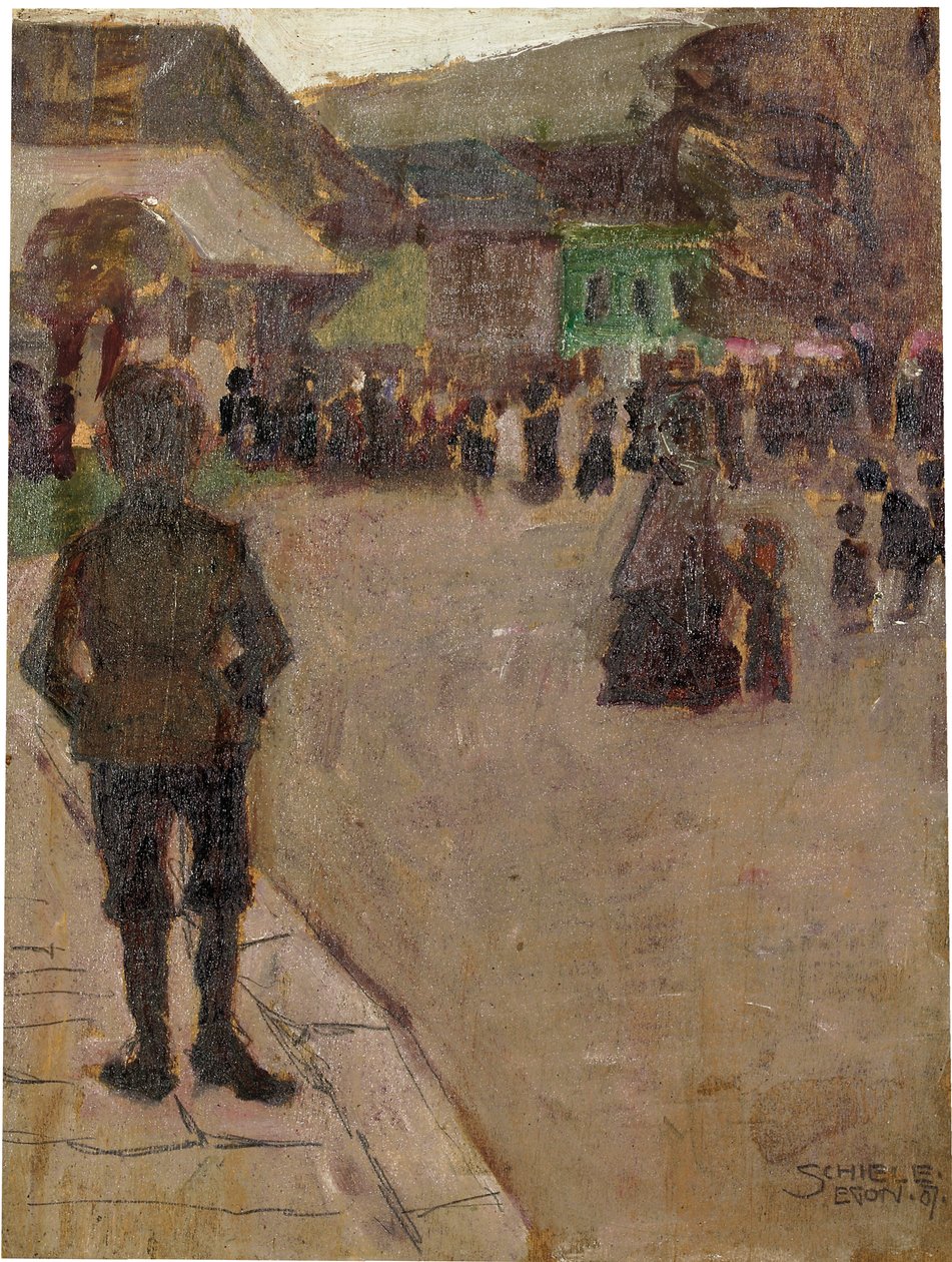 Antes do Leopolditag em Klosterneuburg, 1907 de Egon Schiele