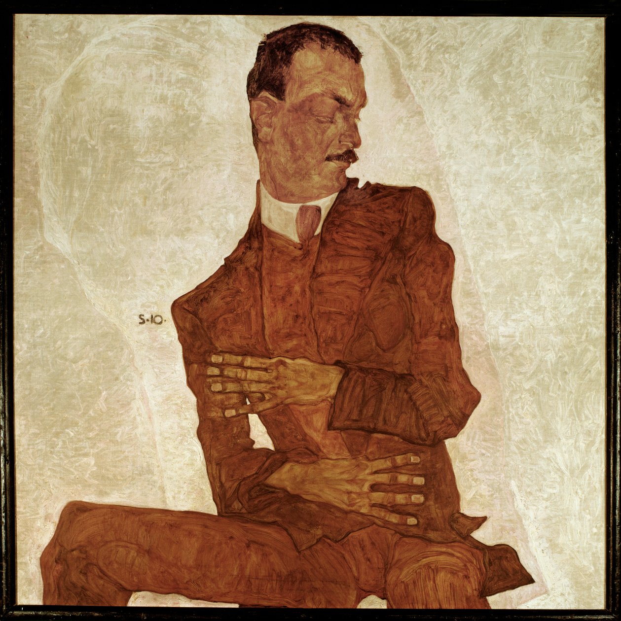 Bildnis Arthur Roessler ... (pintura sobre tela) de Egon Schiele
