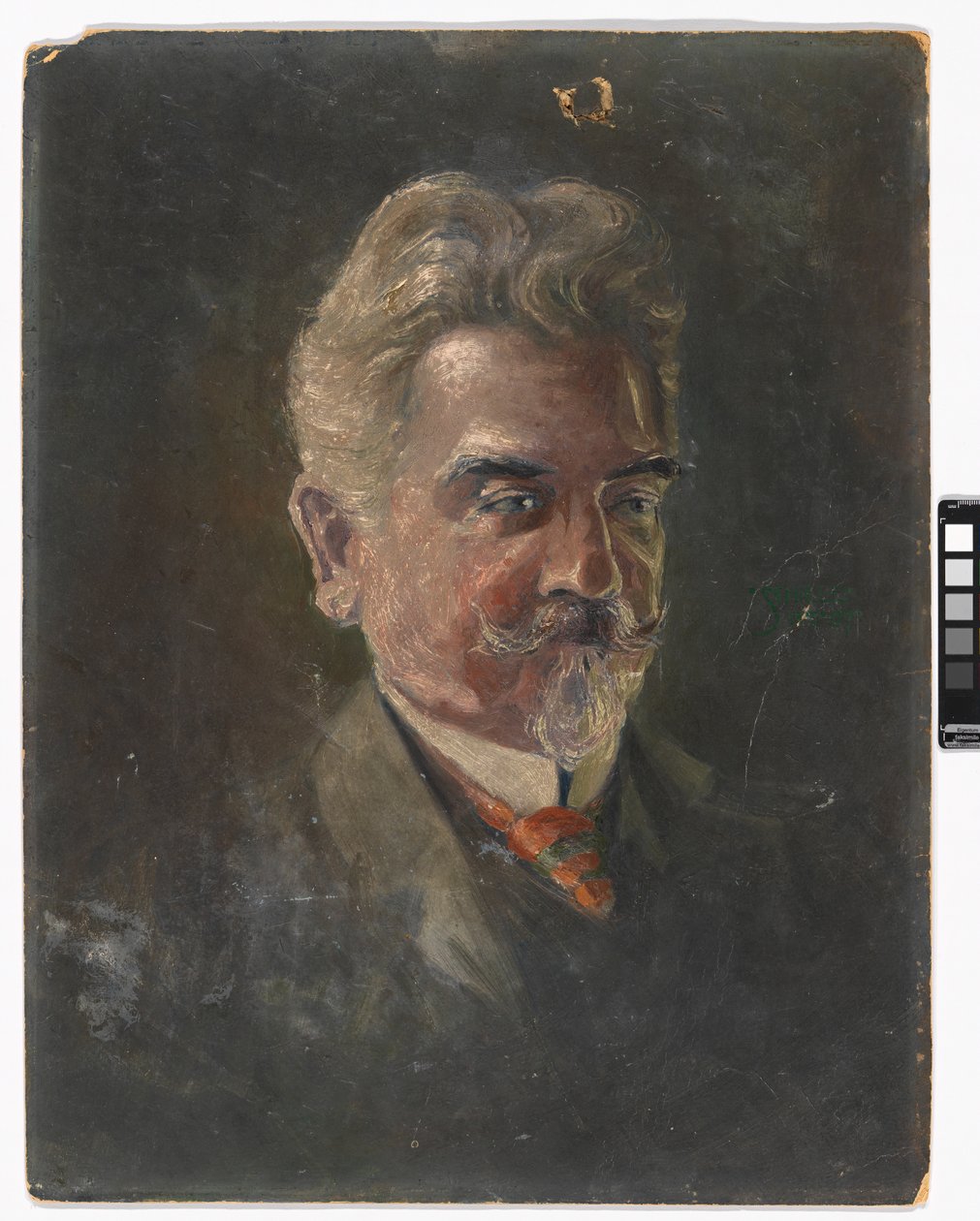 Retrato de Leopold Czihaczek em perfil de três quartos de Egon Schiele