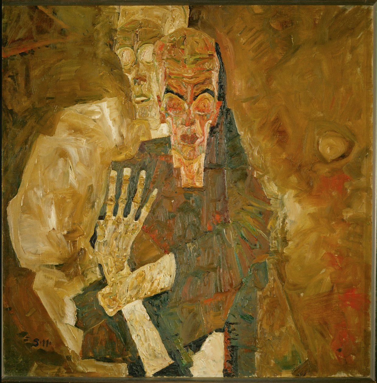A morte e o homem (óleo sobre tela) de Egon Schiele