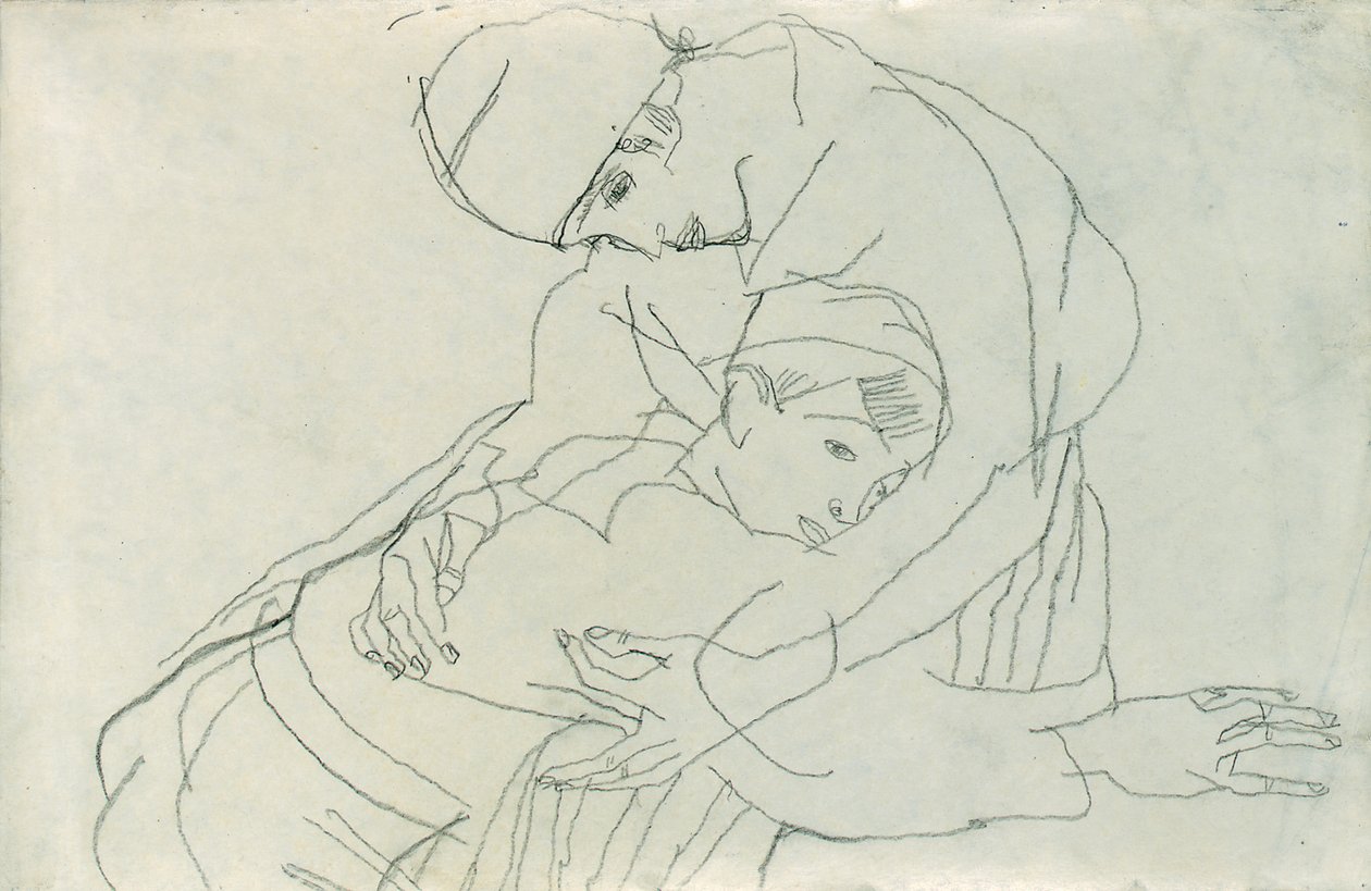 Abraço, 1914 de Egon Schiele