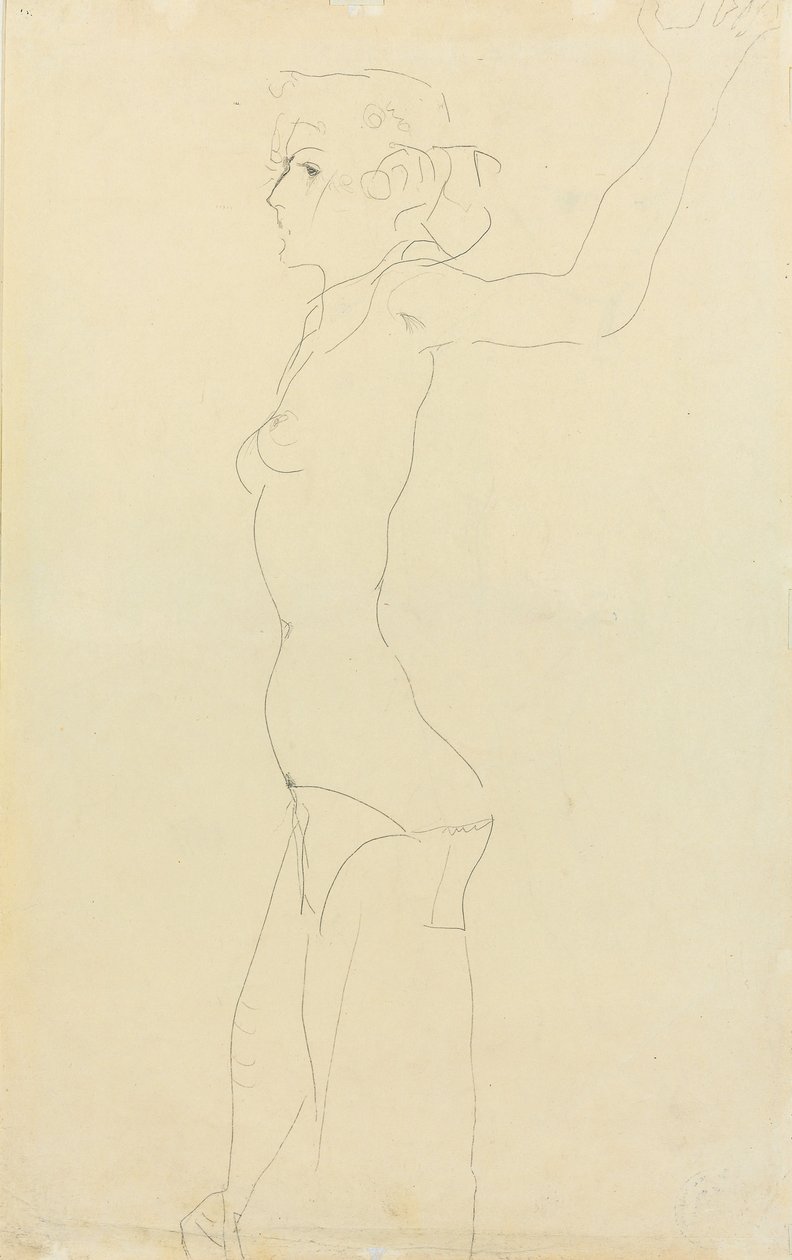 Nu feminino; Madchenakt, 1911 de Egon Schiele