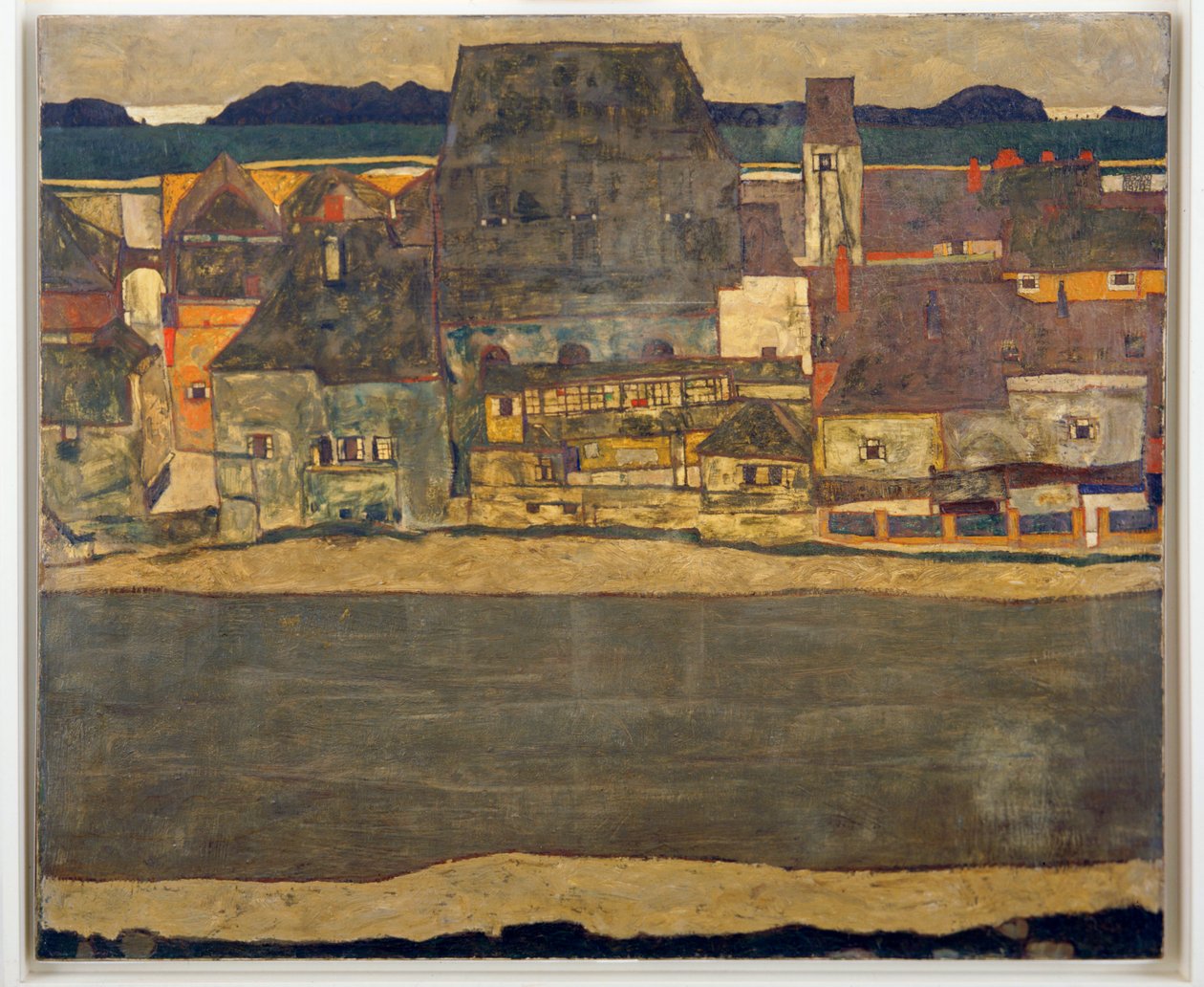 Häuser am Fluss II -Casas no rio II ... de Egon Schiele