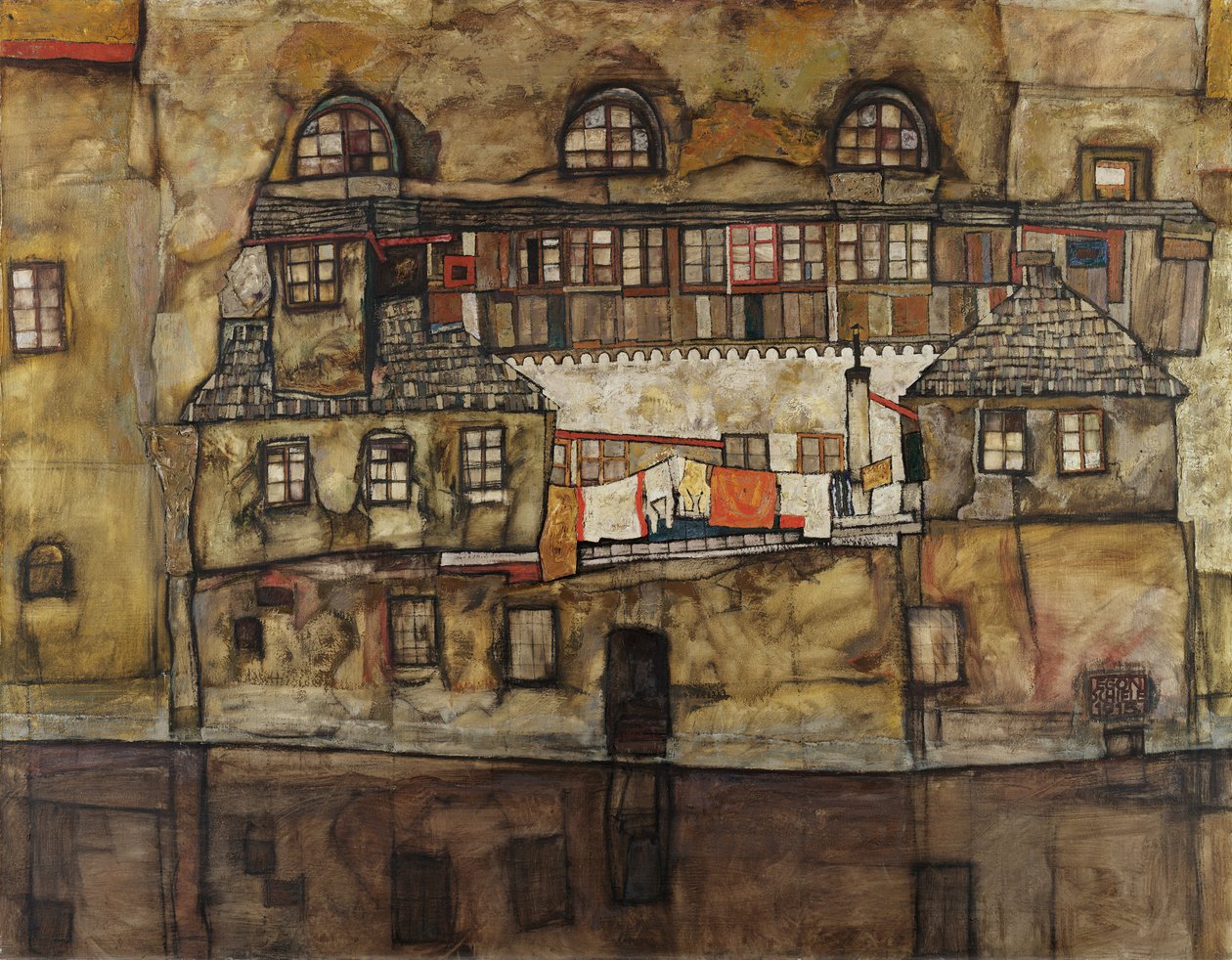 Parede de uma casa junto ao rio de Egon Schiele