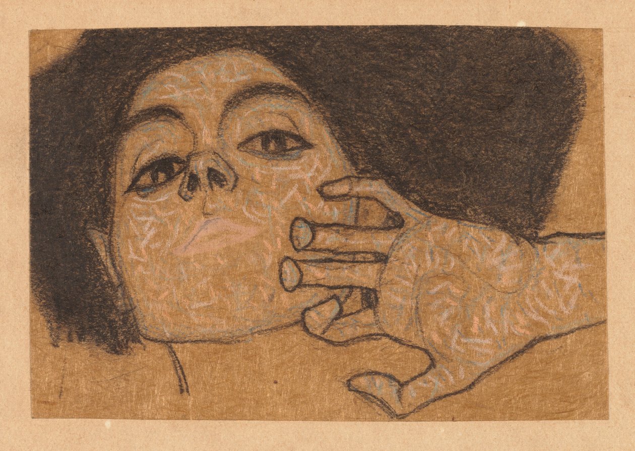 Cabeça de uma mulher de Egon Schiele