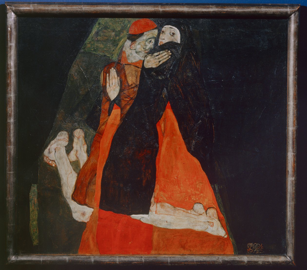 Kardinal und Nonne, Cardeal e freira ... (óleo sobre tela) de Egon Schiele