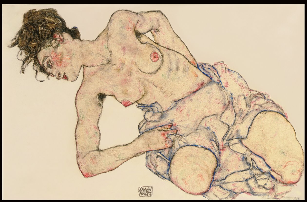 Nu feminino de Kneider, 1917 de Egon Schiele