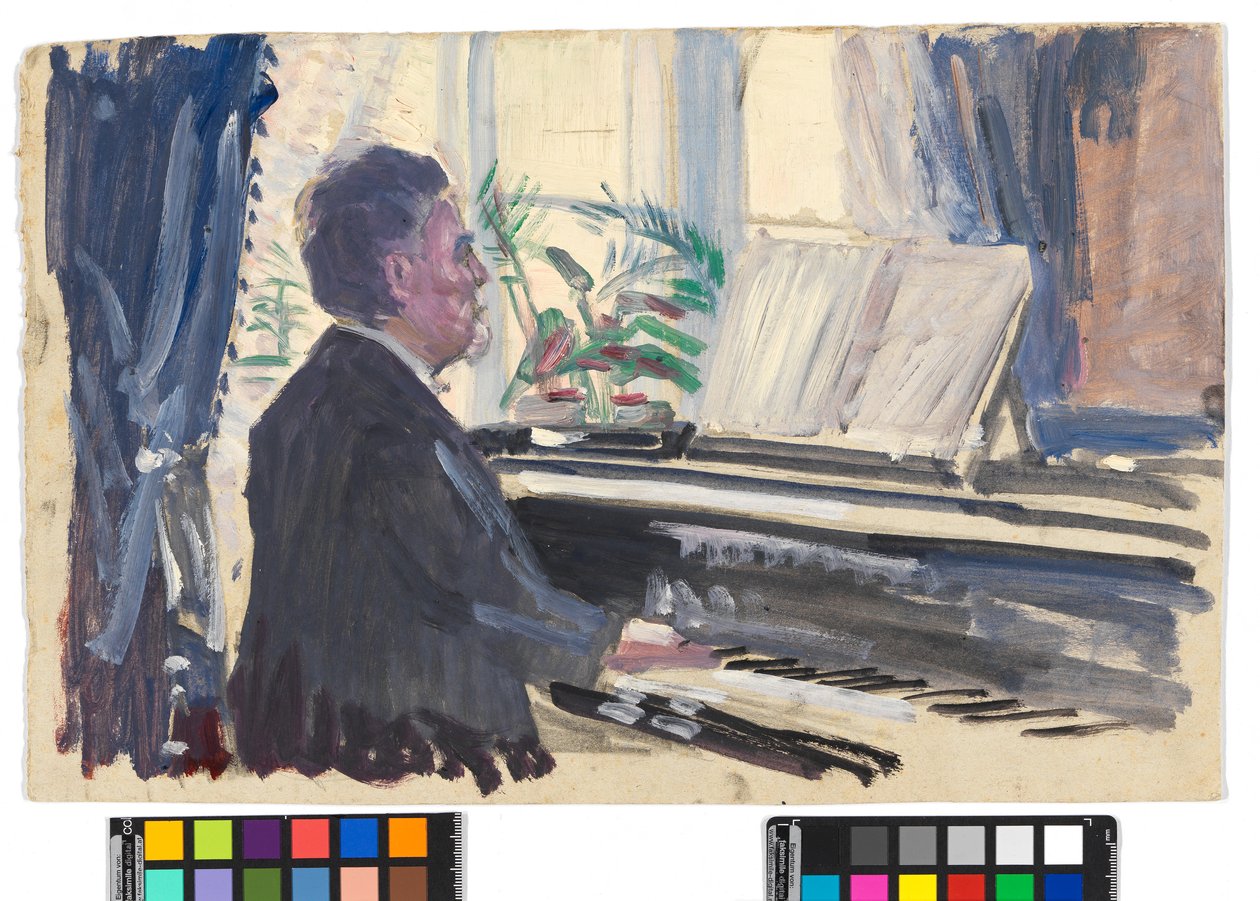 Leopold Czihaczek ao piano (esboço) de Egon Schiele