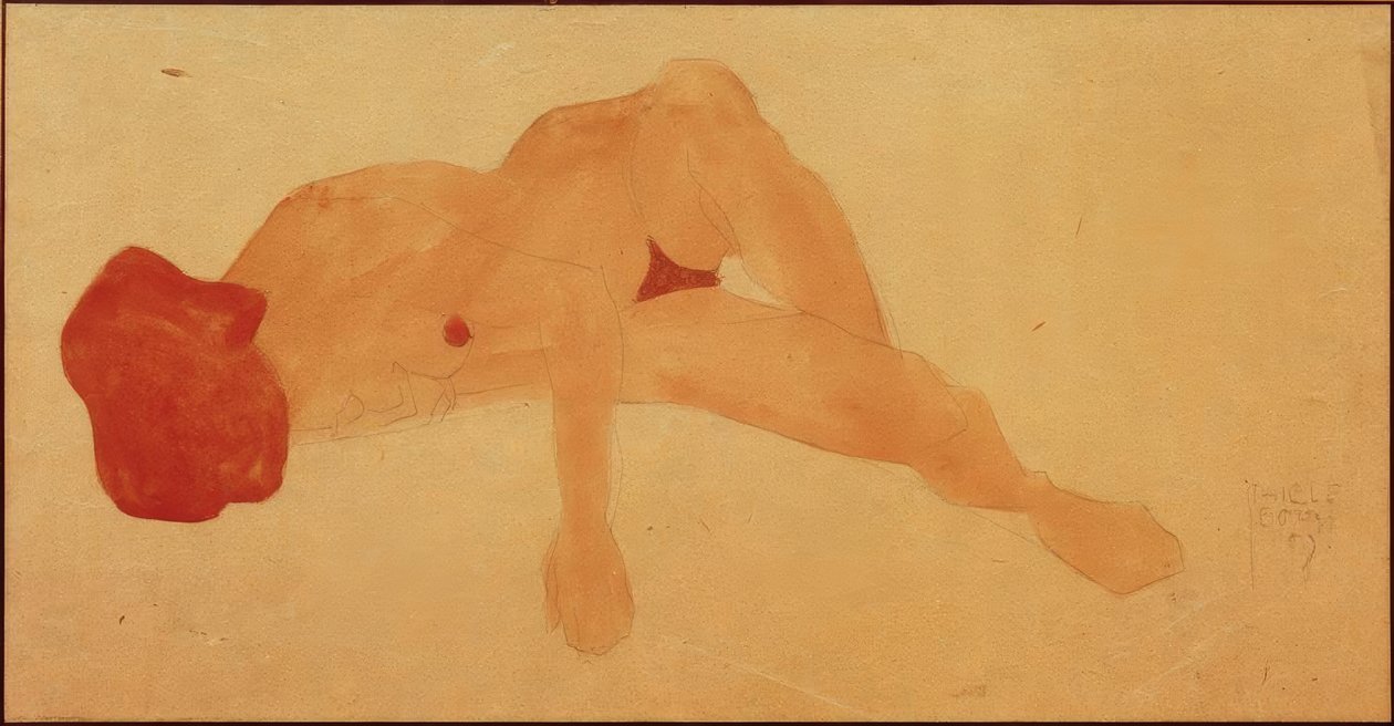 Mentindo nu feminino de Egon Schiele