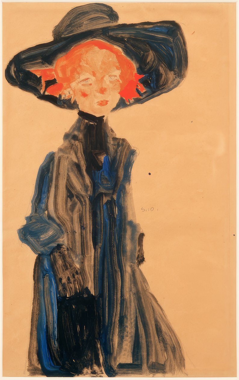 Menina de azul de Egon Schiele