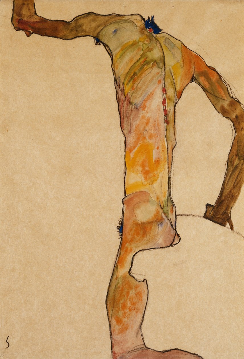 Nude masculino; Mannlicher Akt, 1910 de Egon Schiele