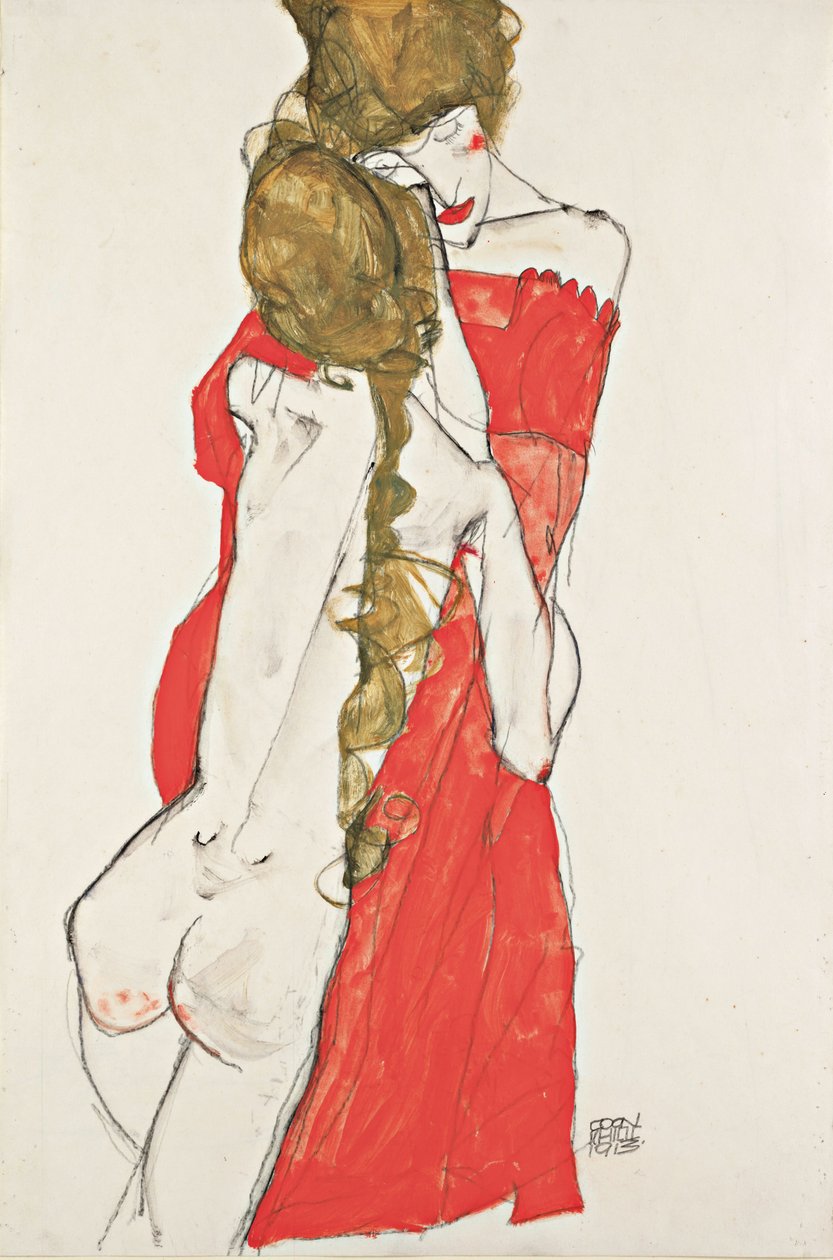 Mãe e filha, 1913 de Egon Schiele