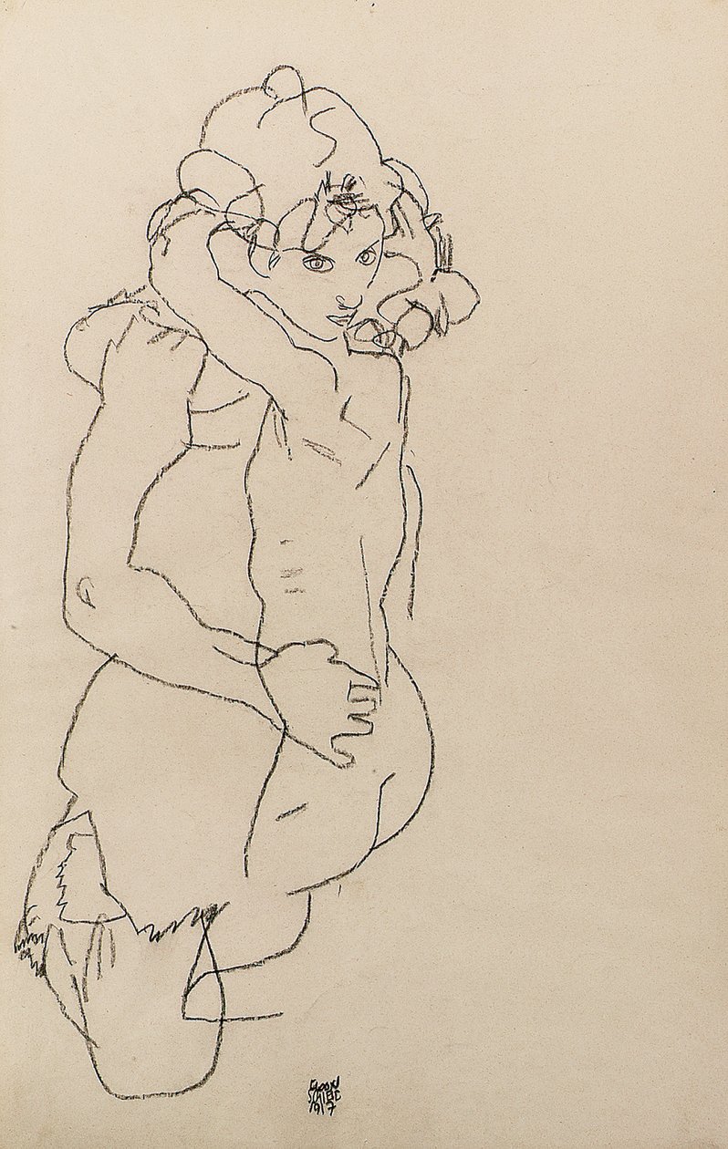 Mãe e filho de Egon Schiele