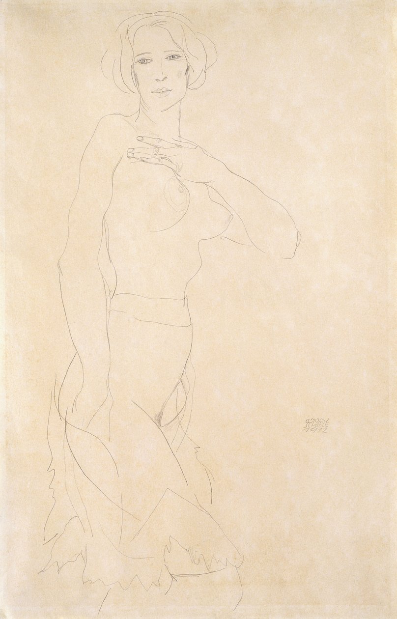Menina nua; Madchenakt, 1912 de Egon Schiele
