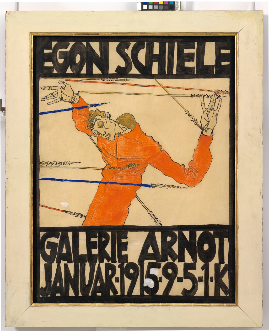 Plakat der Egon Schiele-Ausstellung in der Galerie Arnot de Egon Schiele