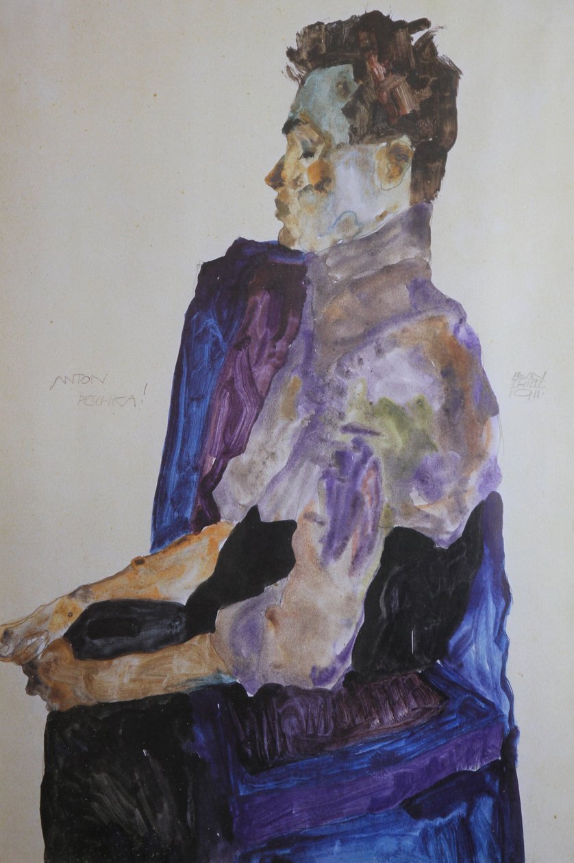 Retrato de Anton Peschka, 1911. de Egon Schiele