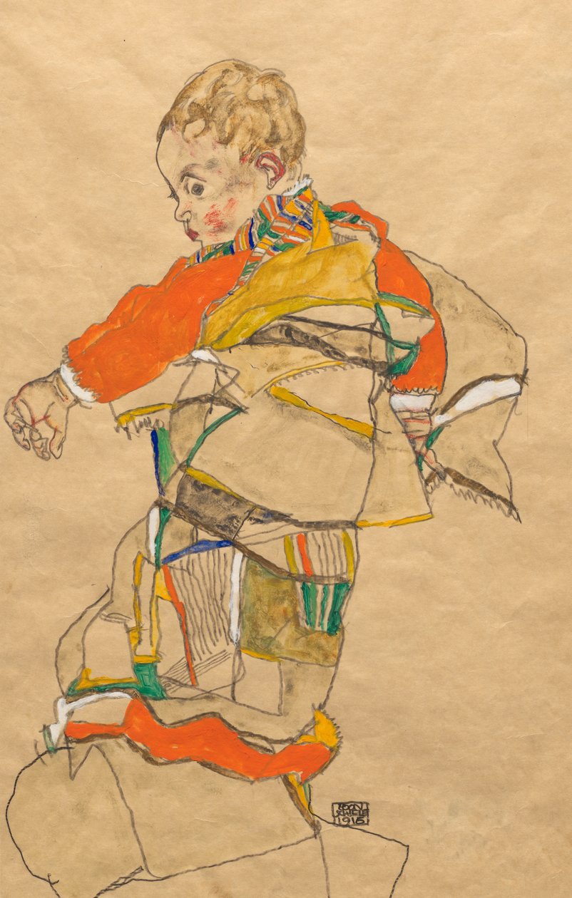 Retrato de uma criança (Anton Peschka, Jr.) de Egon Schiele