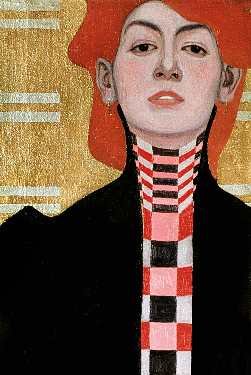 Retrato de uma mulher, 1909 (óleo) (detalhe de 282394) de Egon Schiele