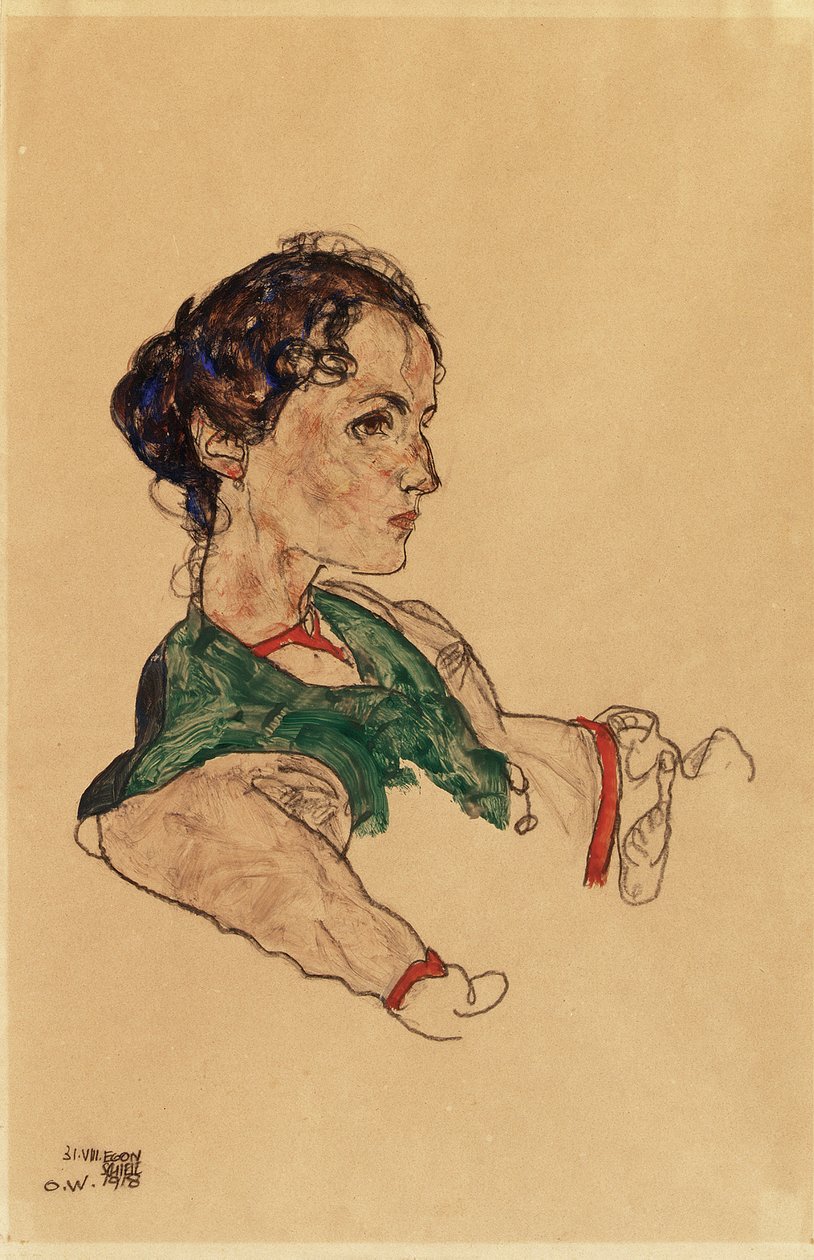 Retrato da artista Silvia Koller de Egon Schiele