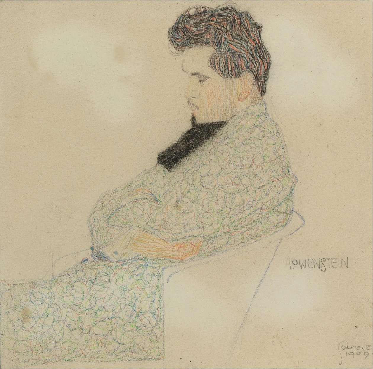 Retrato do compositor Arthur Löwenstein, 1909 de Egon Schiele