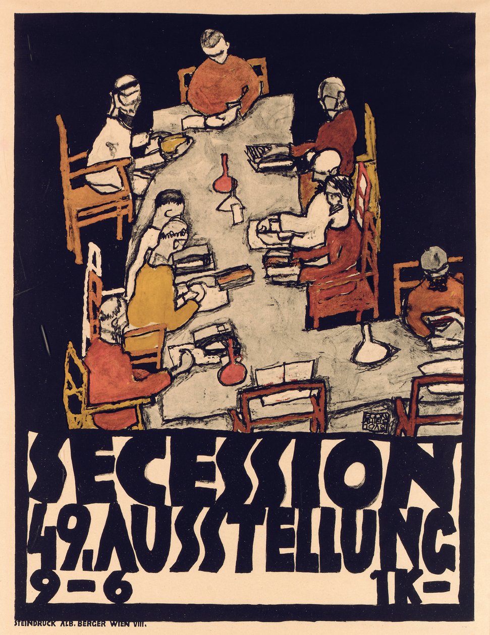Cartaz publicitário Secession 49 Exhibition de Egon Schiele